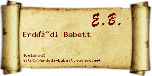 Erdődi Babett névjegykártya